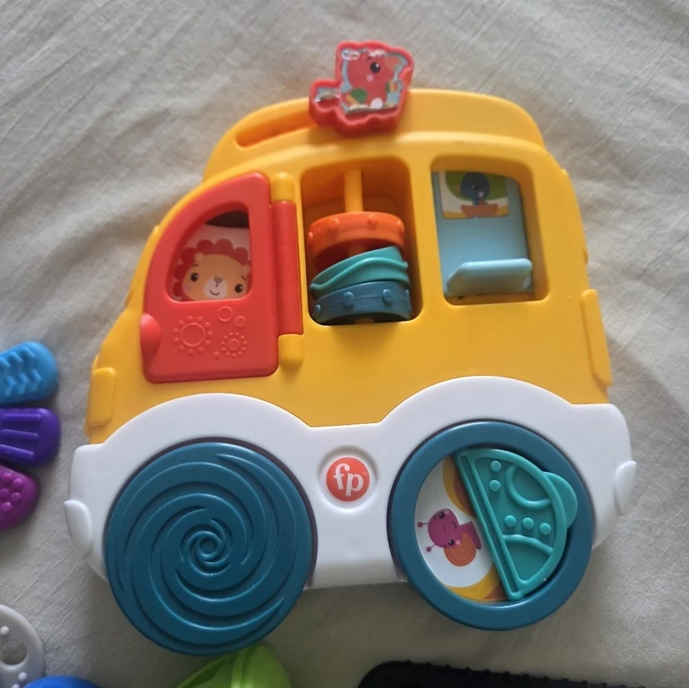 Colorful Kids Toy Set with School Bus and Accessories